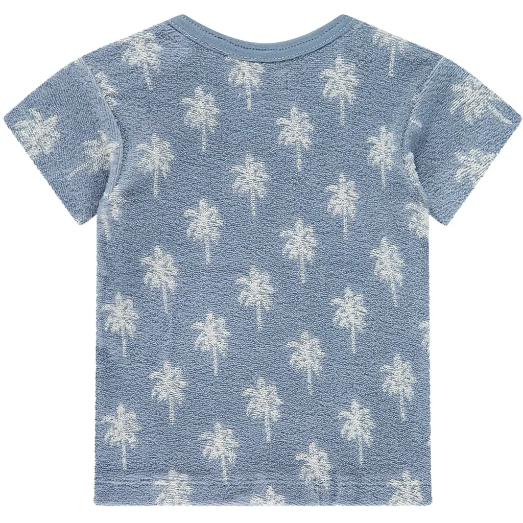 T-shirtje badstof palmen (light blue)
