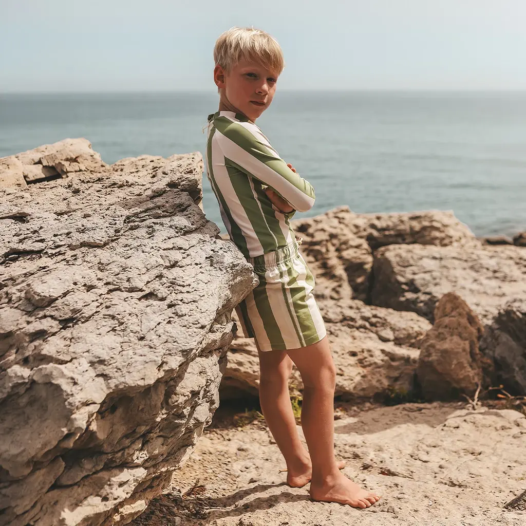 Zwemshirt Wide Stripe (iguana)