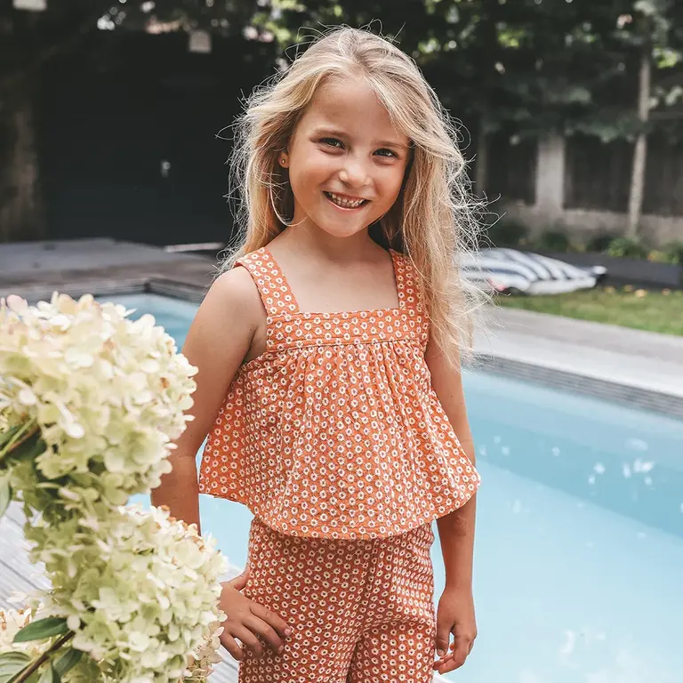 Top Broderie (coral)