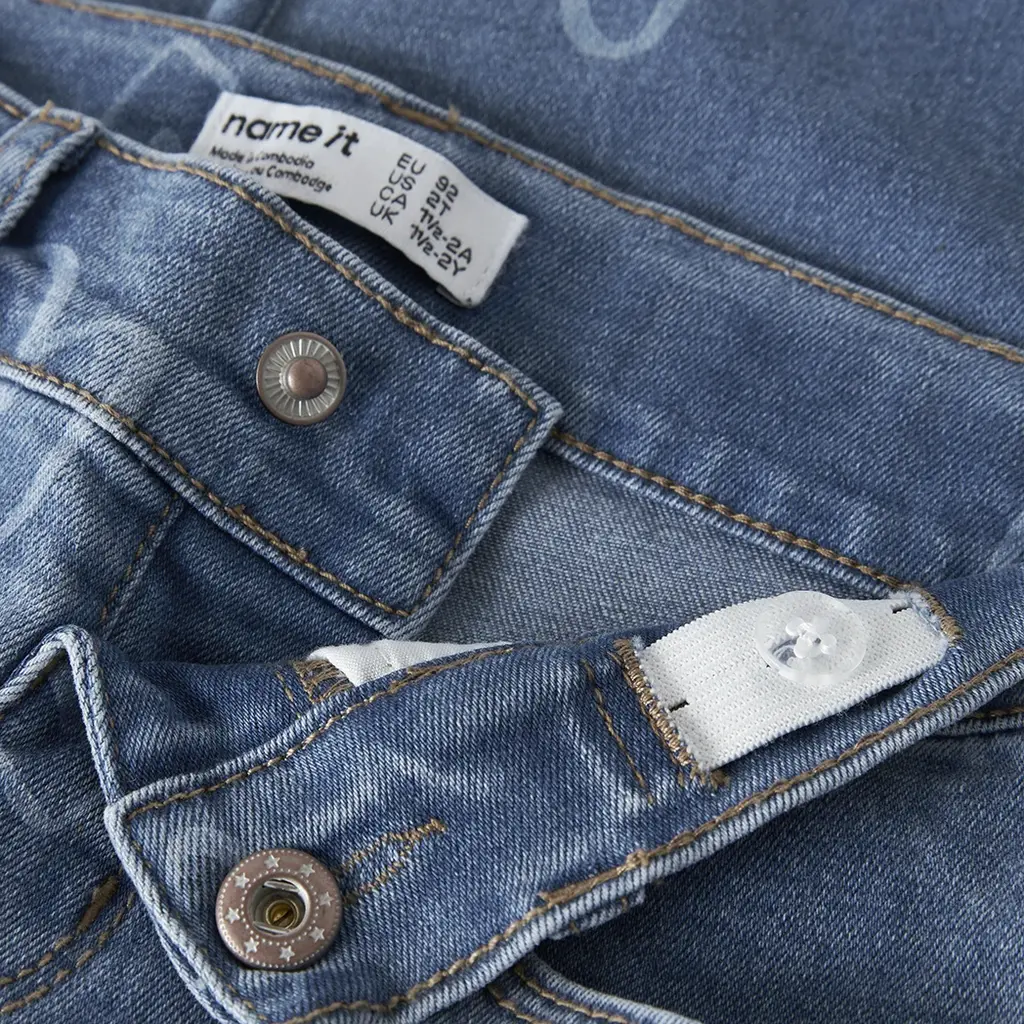 Jeans WIDE FIT Rose (medium blue denim, hearts)
