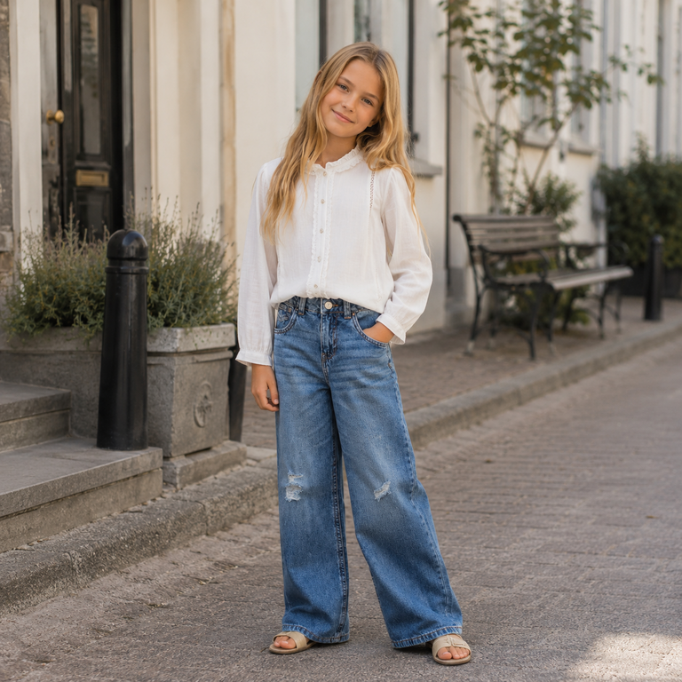 Jeans WIDE LEG Rose (dark blue denim)