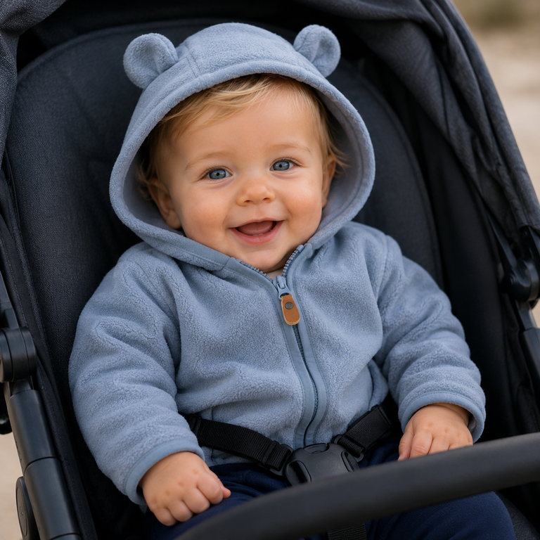 Baby zomerjasje fleece Meeko (flint stone)
