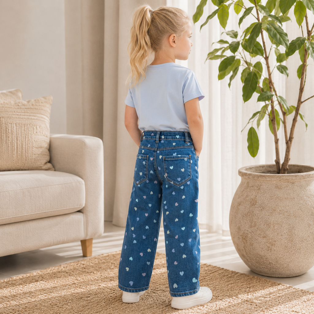 Jeans MOM FIT Bella (denim blue hearts)