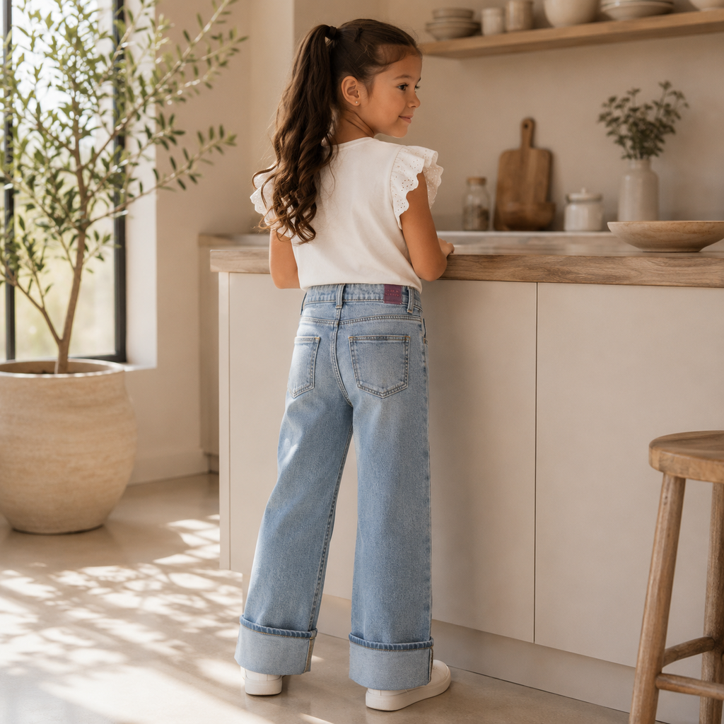 Jeans STRAIGHT/FOLD Rose (light blue denim)