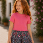 Name It T-shirt cropped Noralina (carmine rose)