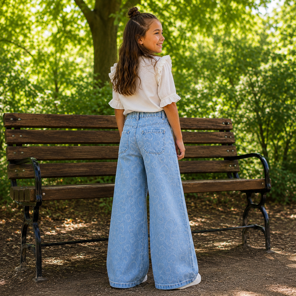 Jeans WIDE LEG harten Rose (light blue denim)