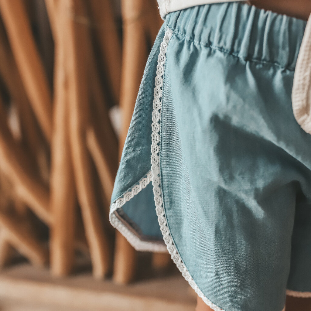 Korte broek chambray (light blue)