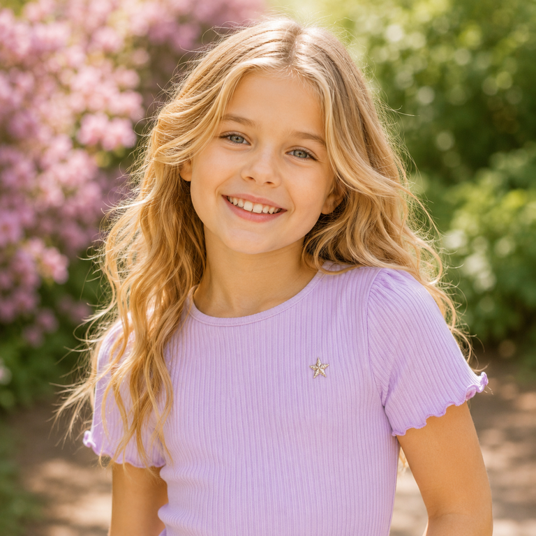 T-shirt Elise rib (lilac)