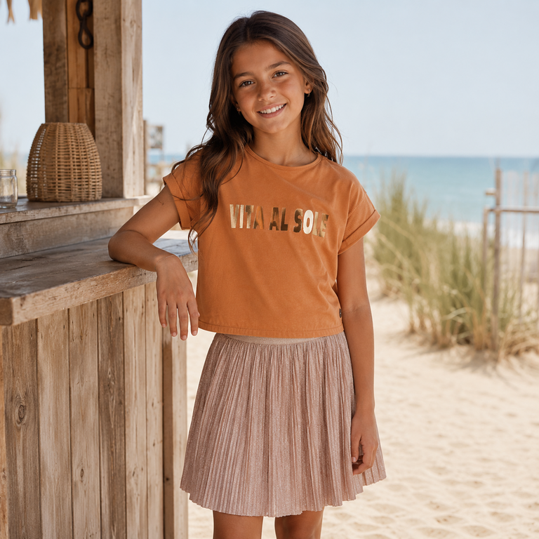 Rokje Sil plisse (soft gold)