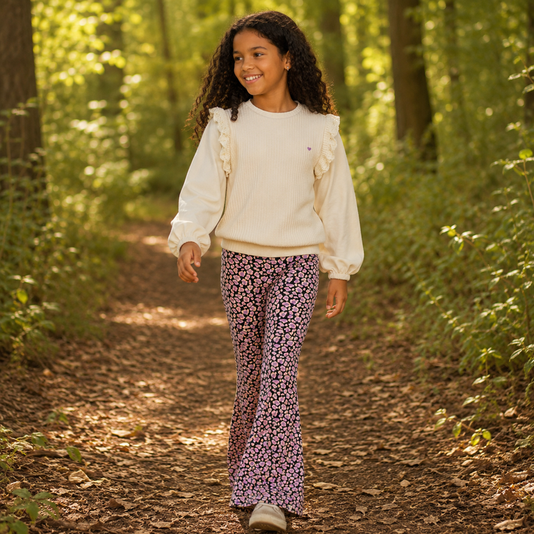 Broek flared (blue leopard)