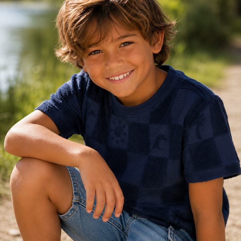 T-shirt badstof (dk blue)