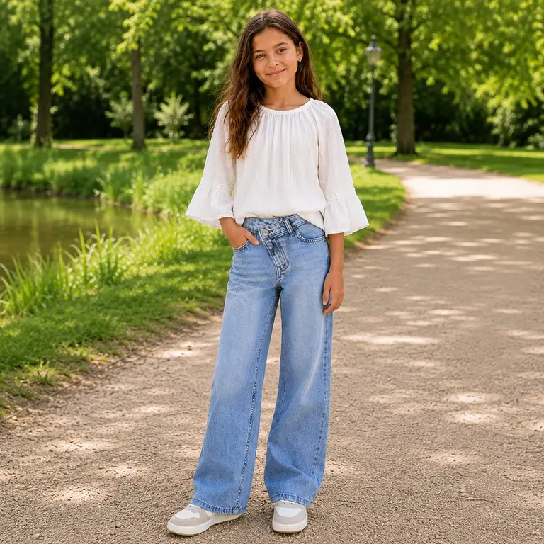 Jeans WIDE LEG Rose (medium blue denim)