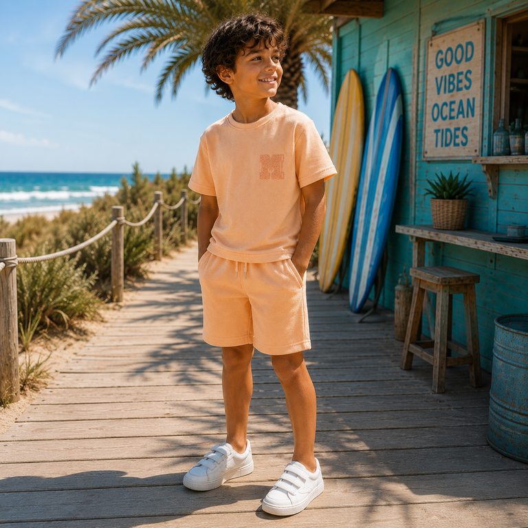 Korte broek sweat Ferdi (peach fuzz)