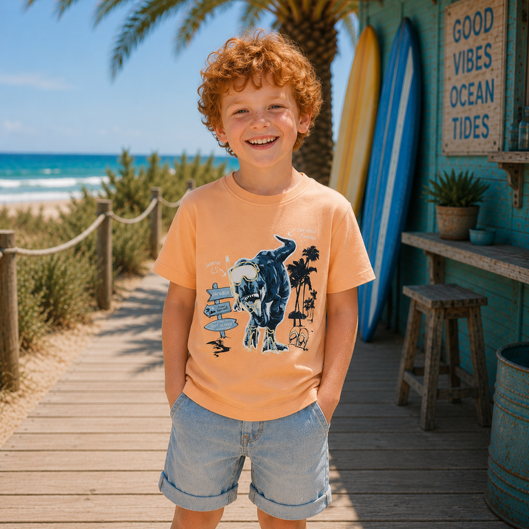 T-shirt Vux (peach fuzz dino)