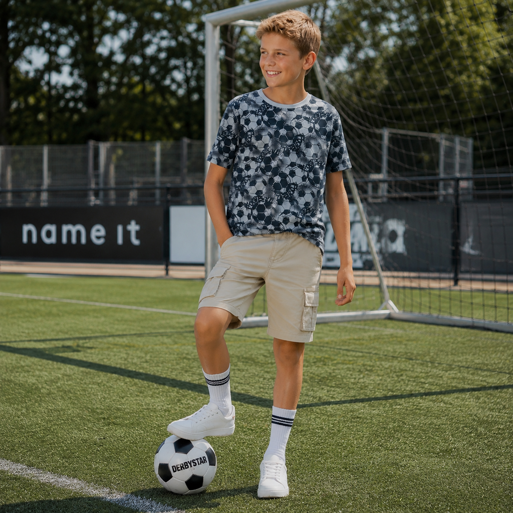 Korte broek cargo STRAIGHT FIT Ryan (aluminium)