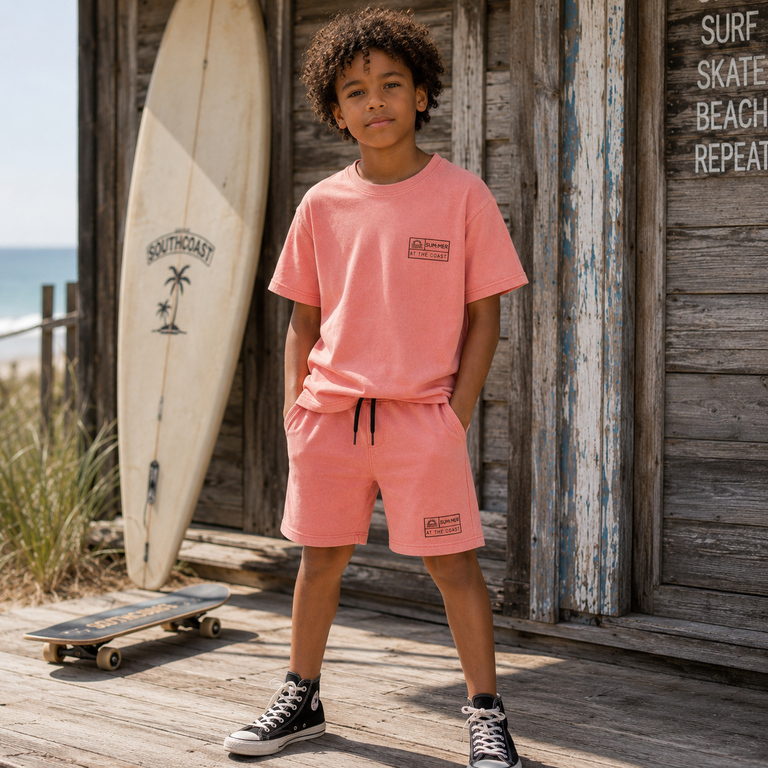 Korte broek sweat Fandel (peach echo)