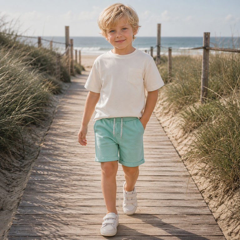 Korte broek sweat Vermo (creme de menthe)