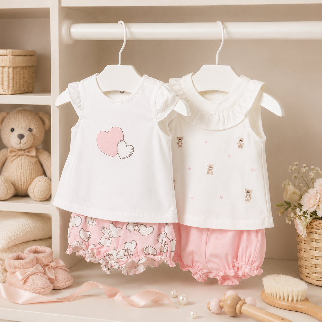 Twee setjes, vierdelig (baby rose)