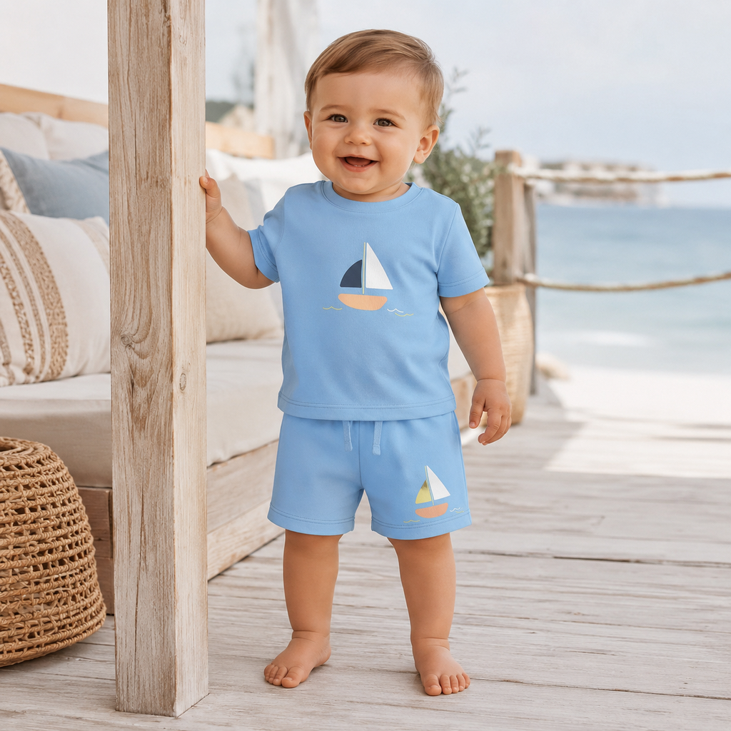 Kort broekje Vacion (airy blue boats)