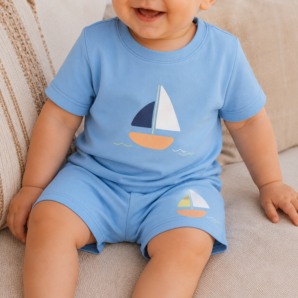 Kort broekje Vacion (airy blue boats)
