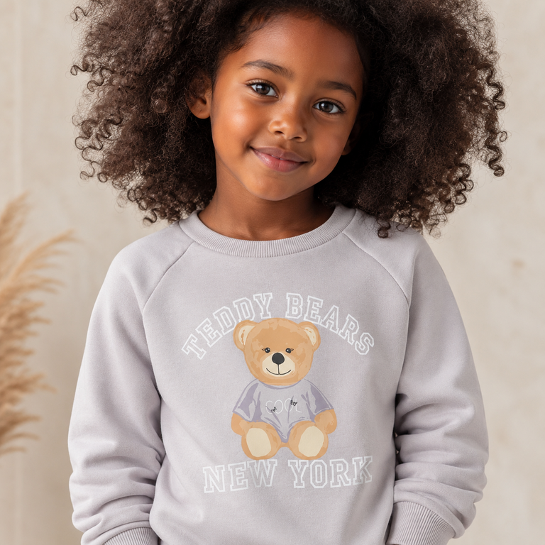 Trui sweat Venus (lilac marble teddy bear)