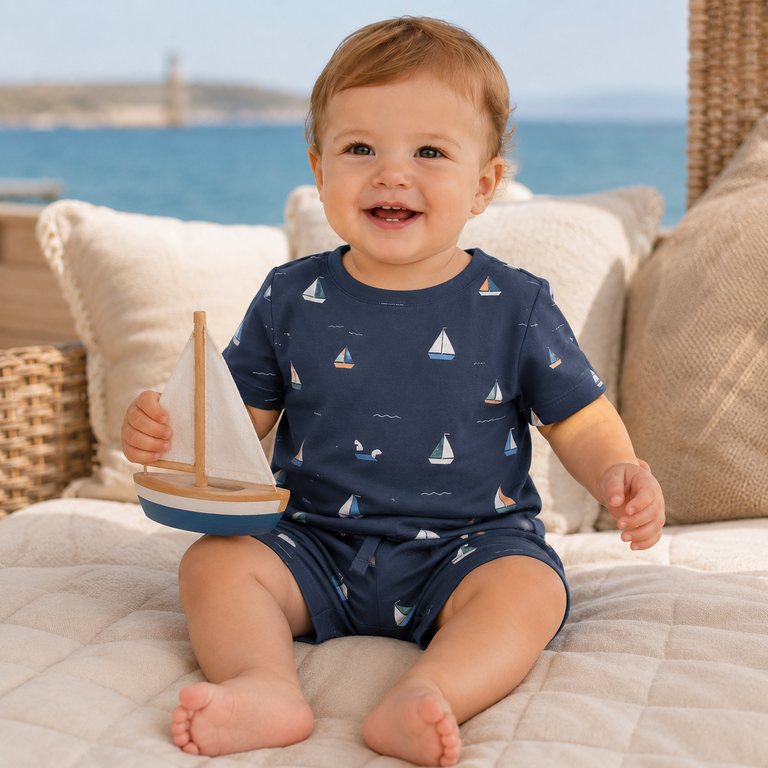 T-shirt Vroels (vintage indigo boat)