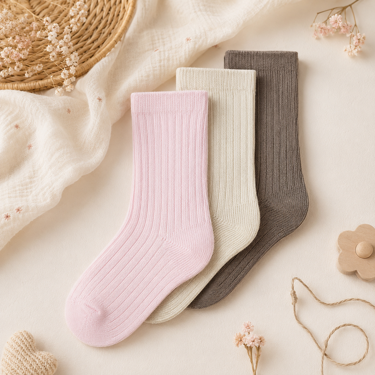 Drie paar sokken Nobba (almond milk/brown lentil/cradle pink)