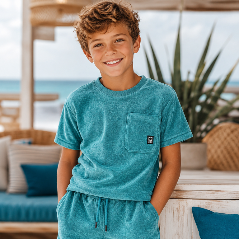T-shirt badstof Morea (colonial blue)