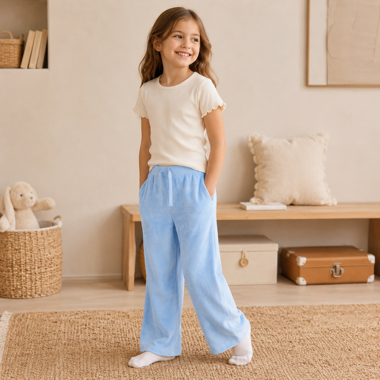 Broek BOOTCUT velours Najala (vista blue)