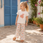Dirkje Tweedelig setje (off-white) - t-shirtje met broekje