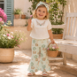 Dirkje Broekje/legging flared met haarbandje (light aqua)