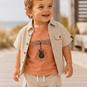 Dirkje Driedelig setje (sand) - overhemd; t-shirtje en kort broekje