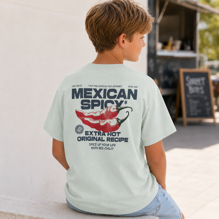 T-shirt Hikko backprint (pale aqua)