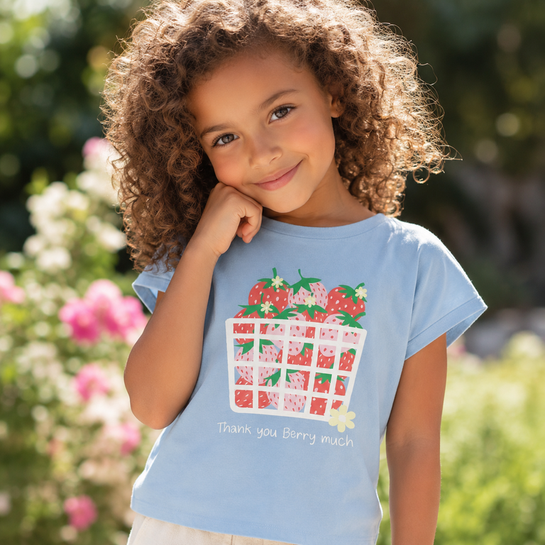 T-shirt Vigea (chambray blue strawberry basket)