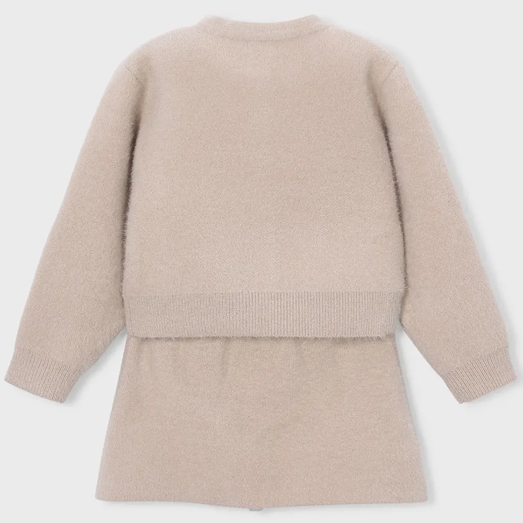 Tweedelige fluffy set (beige)