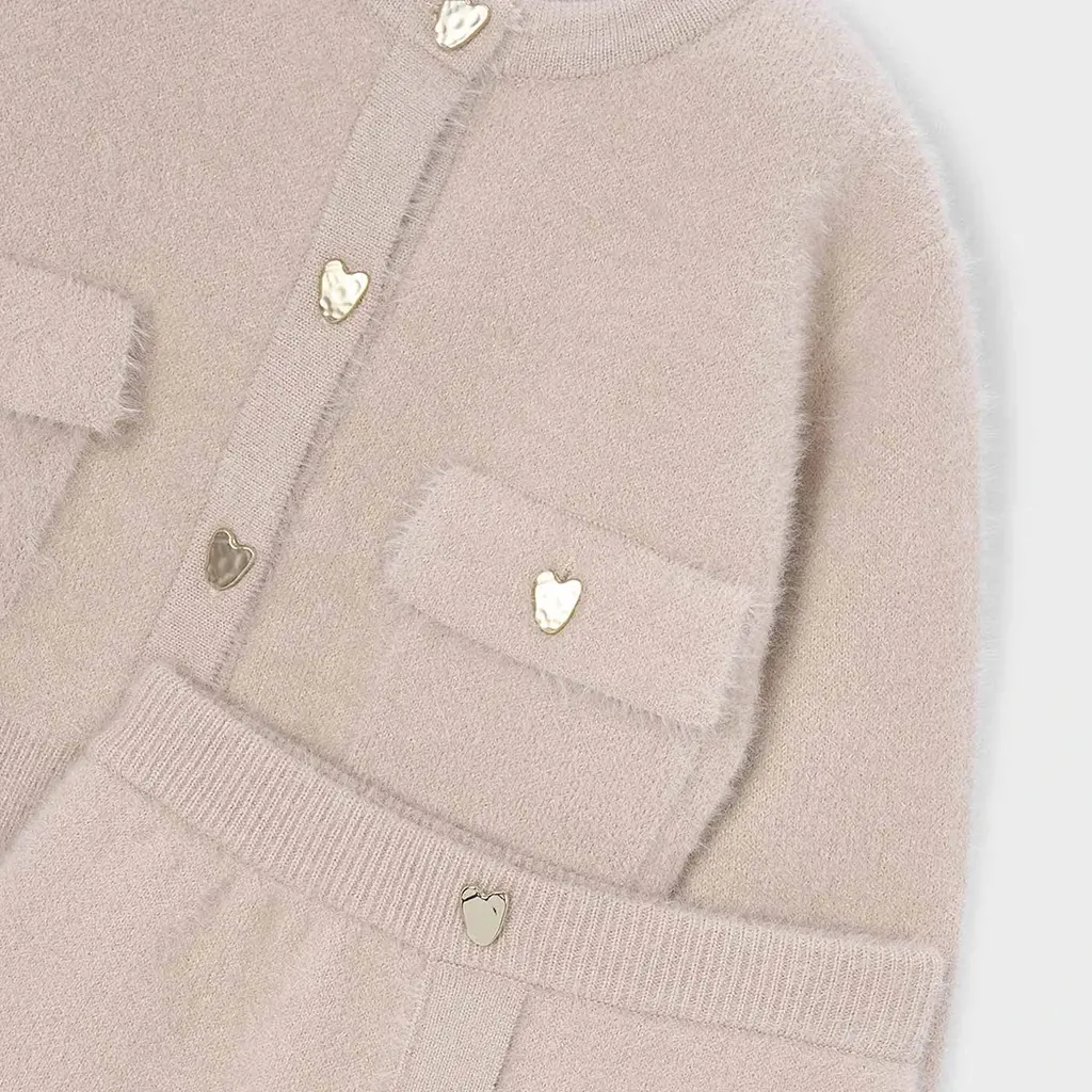 Tweedelige fluffy set (beige)