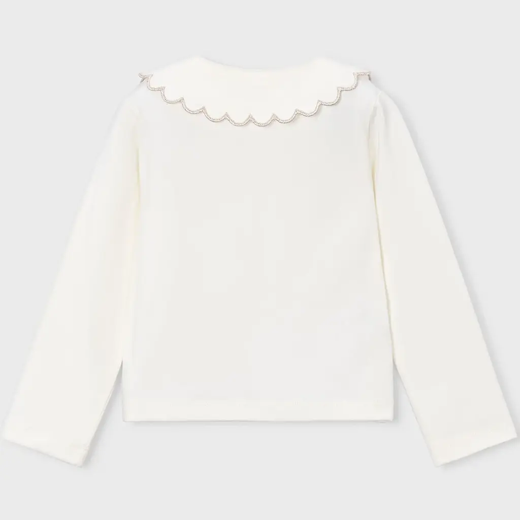 Longsleeve polo met sierkraagje (nat-champa)