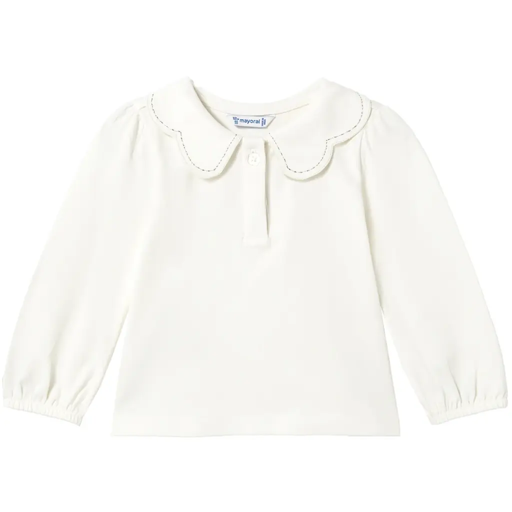 Longsleeve polo met sierkraag (nat-champa)