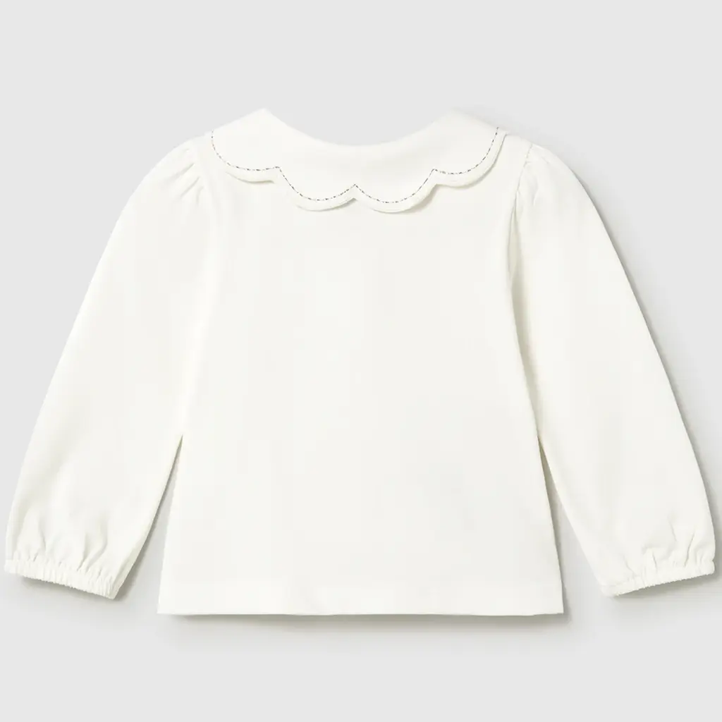 Longsleeve polo met sierkraag (nat-champa)