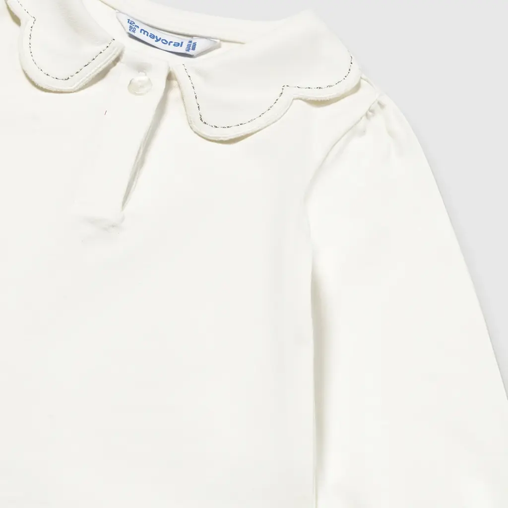 Longsleeve polo met sierkraag (nat-champa)