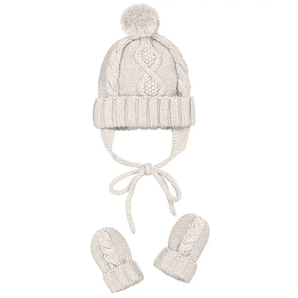 Winterset: gebreide muts en wanten (h. milk)