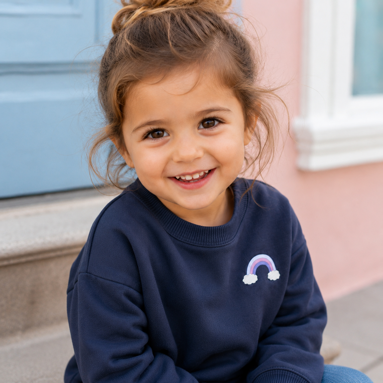 Trui sweat Vallene (navy blazer rainbow)