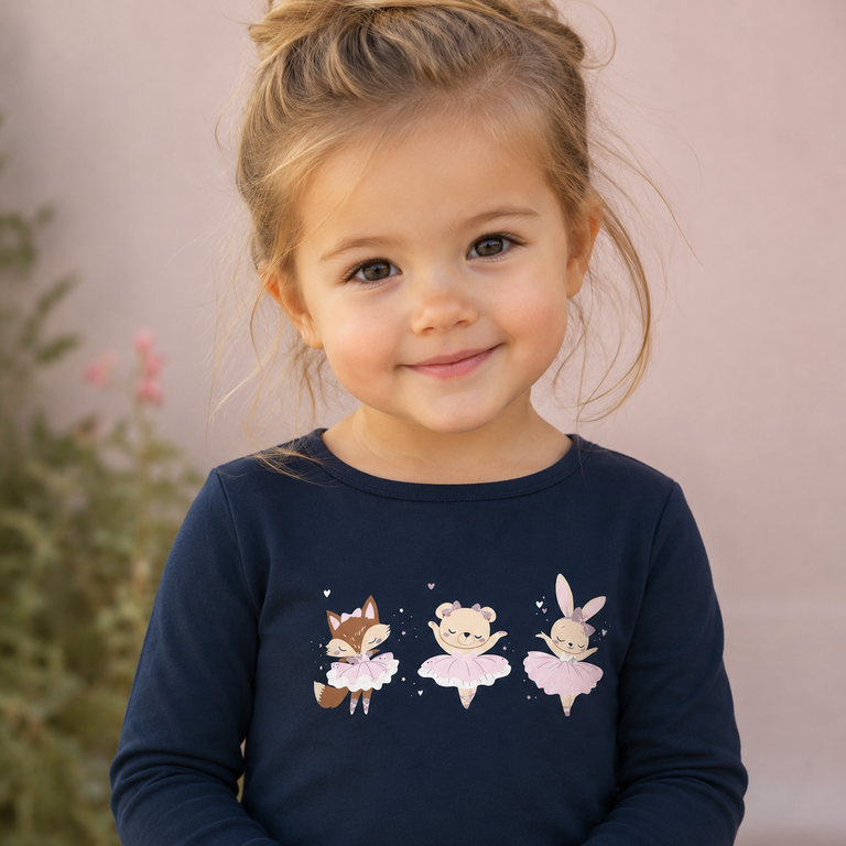 Longsleeve Vix (navy blazer animal ballerinas)