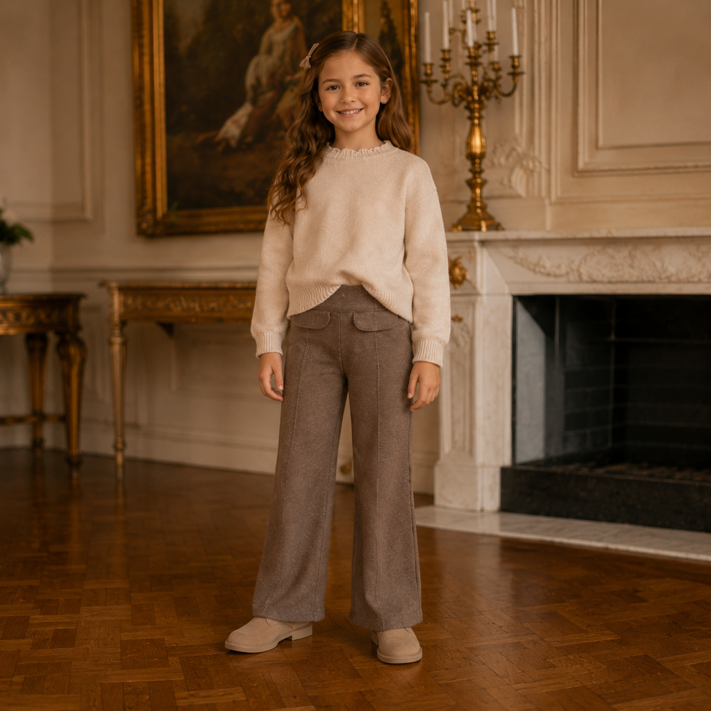 Broek wide fit (moka mix)