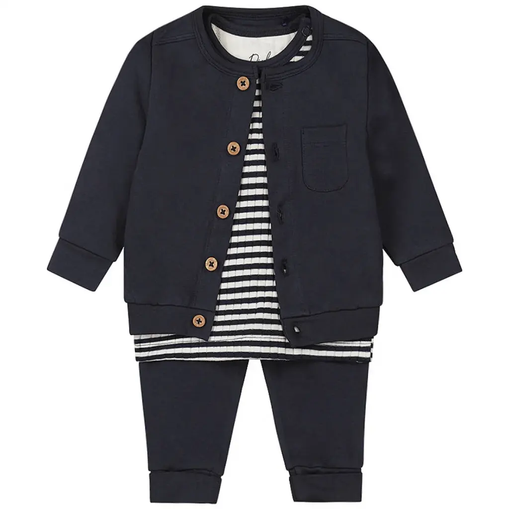Driedelig baby setje streepje (navy)