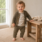 Dirkje Driedelig baby setje wafel (faded green)