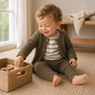 Dirkje Driedelig baby setje wafel (faded green)