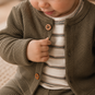 Dirkje Driedelig baby setje wafel (faded green)