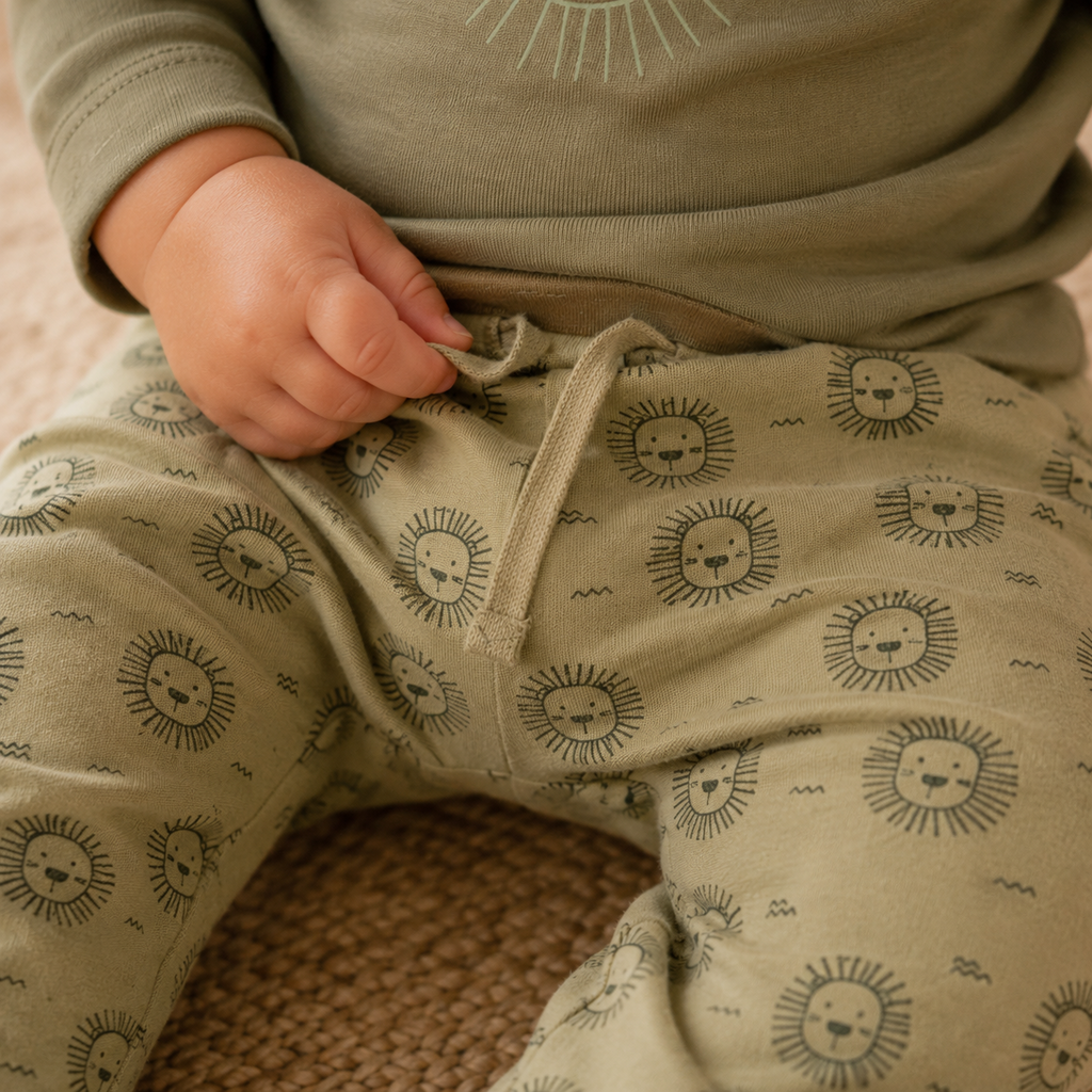 Joggingbroekje tijgertjes (faded green)