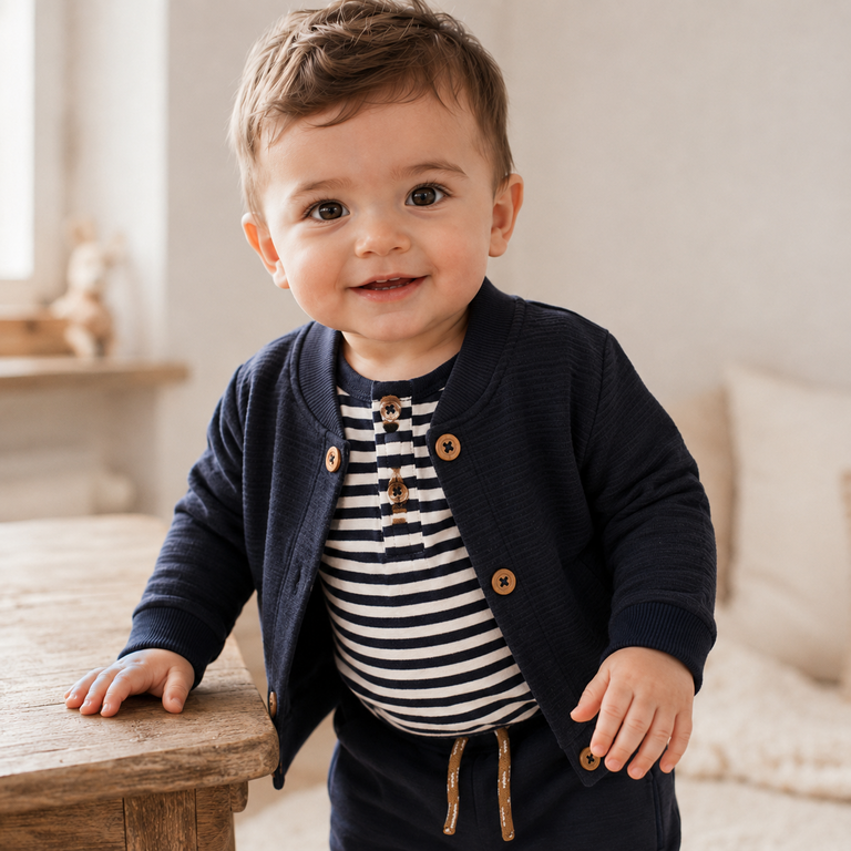 Vestje bomber ribbeltje (navy)